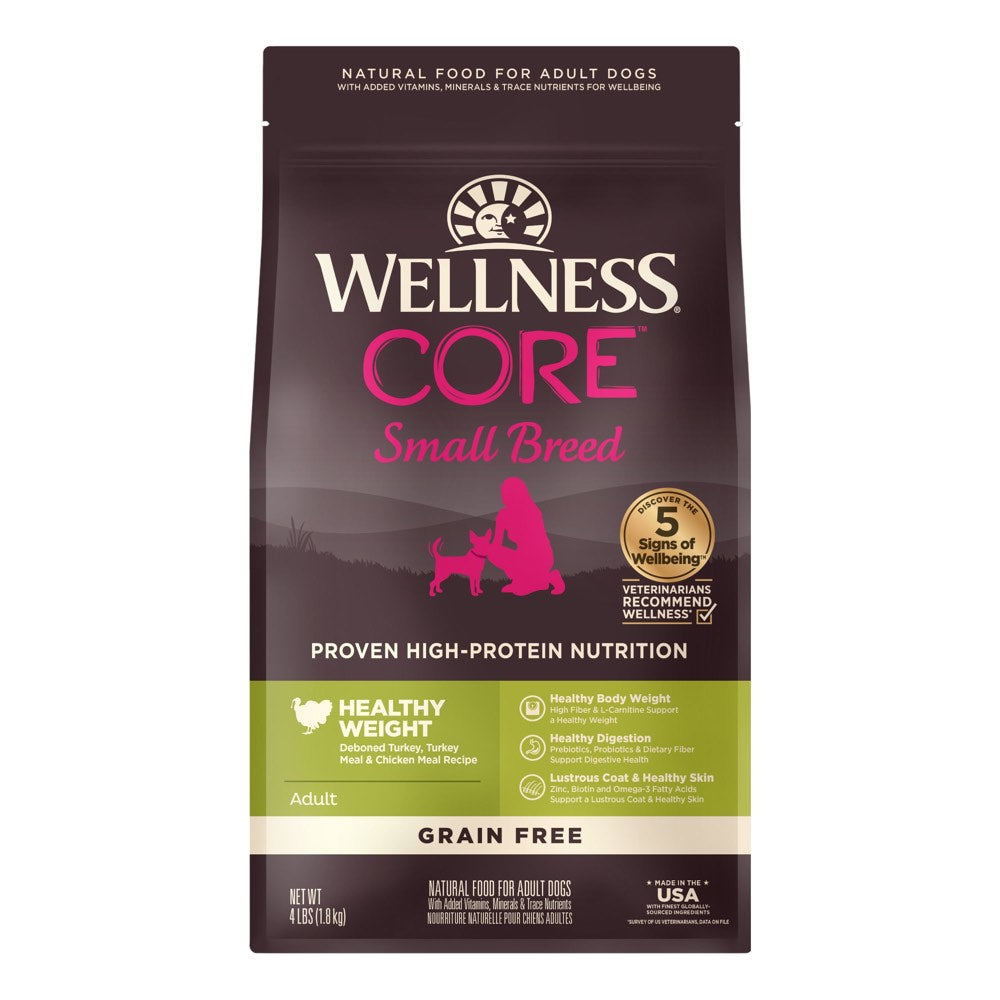 'FREE FD TREATS': Wellness CORE Grain-Free Small Breed Healthy Weight Dry Dog Food