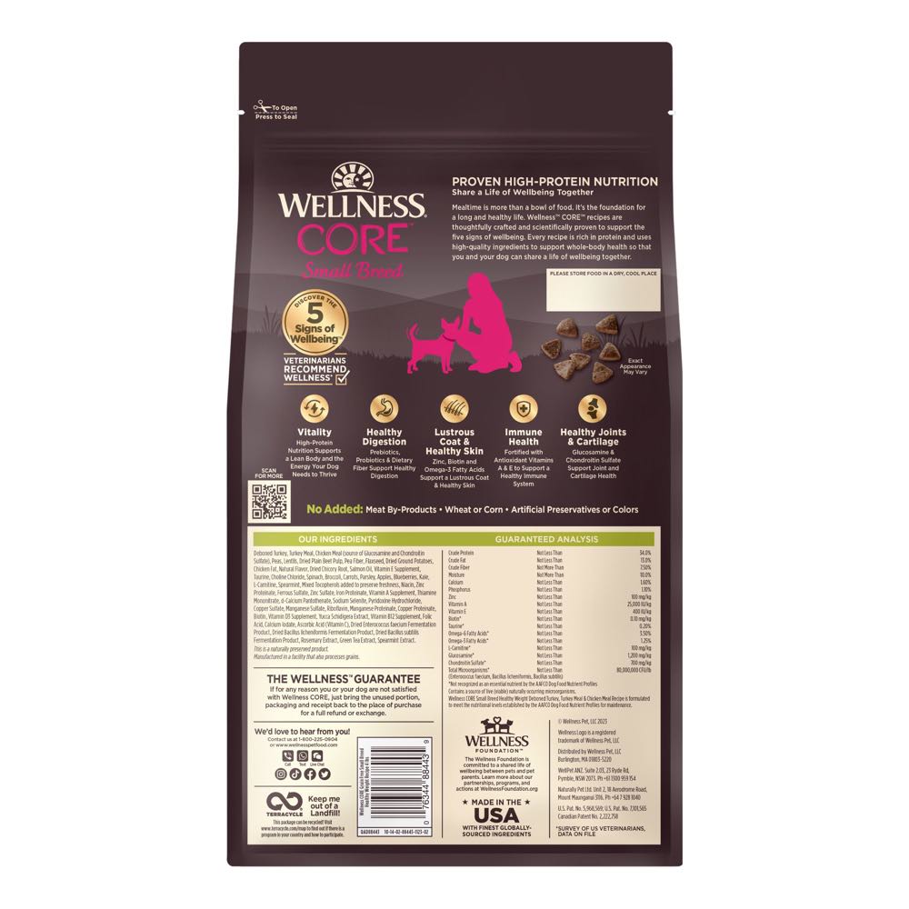 'FREE FD TREATS': Wellness CORE Grain-Free Small Breed Healthy Weight Dry Dog Food