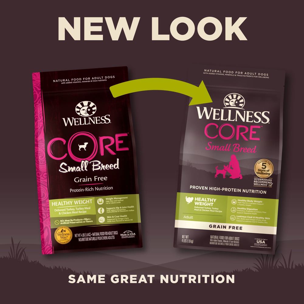 'FREE FD TREATS': Wellness CORE Grain-Free Small Breed Healthy Weight Dry Dog Food