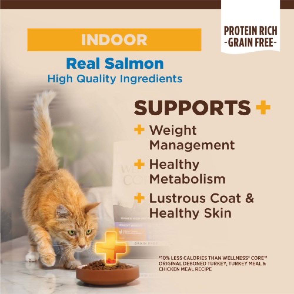'FREE TREATS': Wellness CORE+ Indoor Salmon & Herring Grain-Free Dry Cat Food