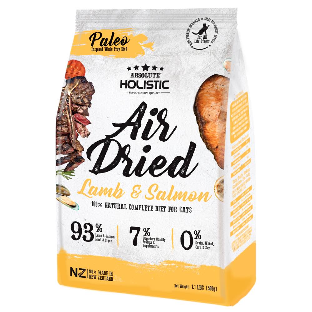 Absolute Holistic Lamb & Salmon Air Dried Grain-Free Cat Food 500g