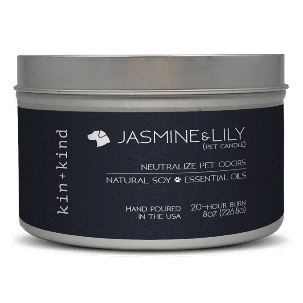 Kin+Kind Jasmine & Lily Deodorizing Pet Candle 8oz