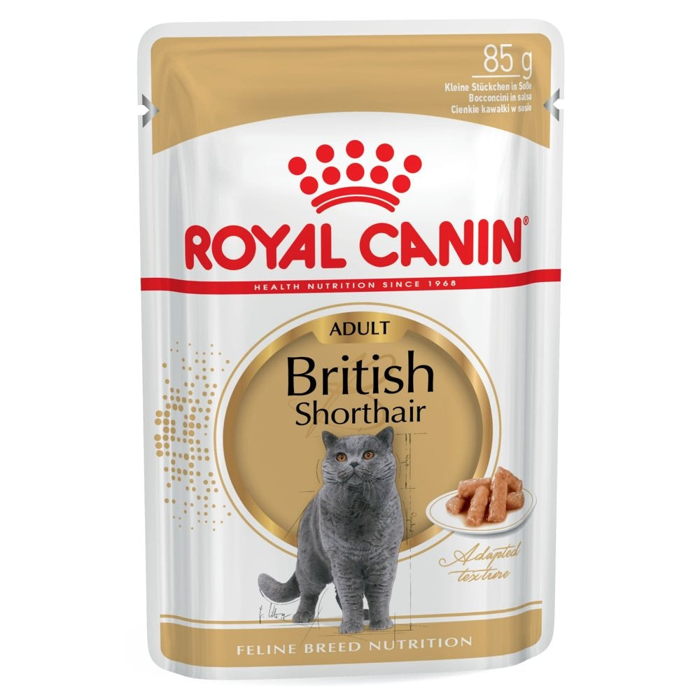 Royal Canin British Shorthair Adult Pouch Cat Food 85g x 12