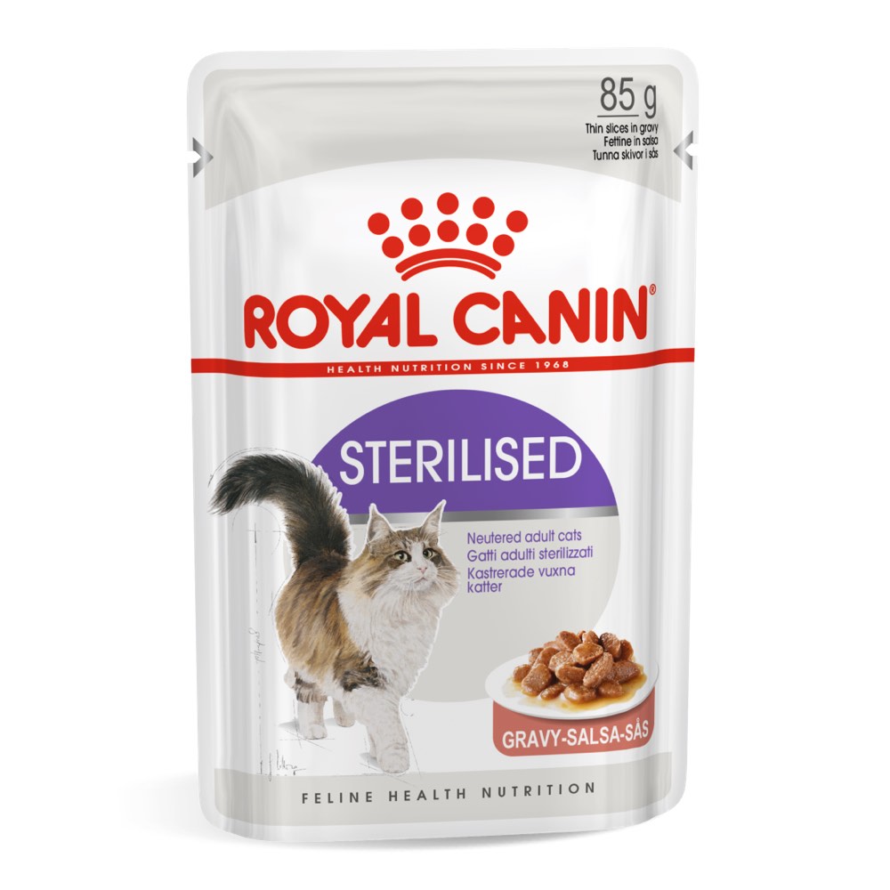 Royal Canin Sterilised in GRAVY Adult Pouch Cat Food 85g x 12