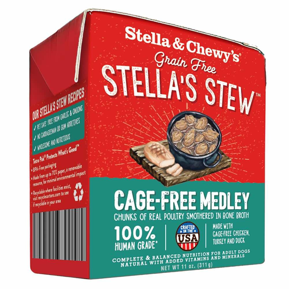"Stella & Chewy's Grain-Free Cage-Free Medley Chicken, Turkey & Duck Recipe Stew Dog Food 11oz (Exp 21Nov25)"