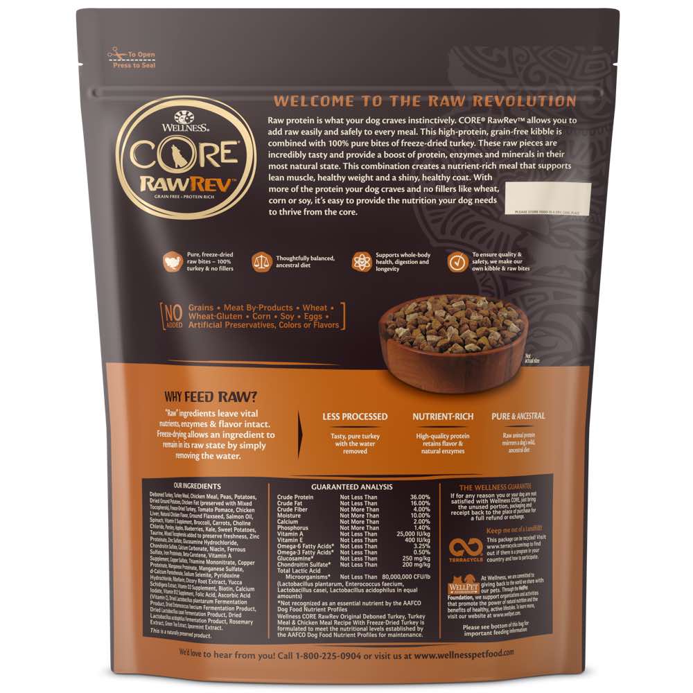 'FREE FD TREATS': Wellness CORE RawRev Original Adult Grain-Free Dry Dog Food