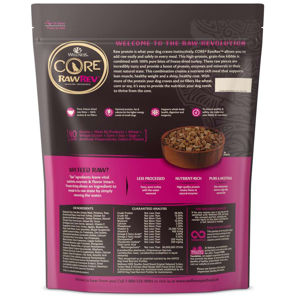 Wellness CORE RawRev Small Breed Adult Grain-Free Dry Dog Food 10lb