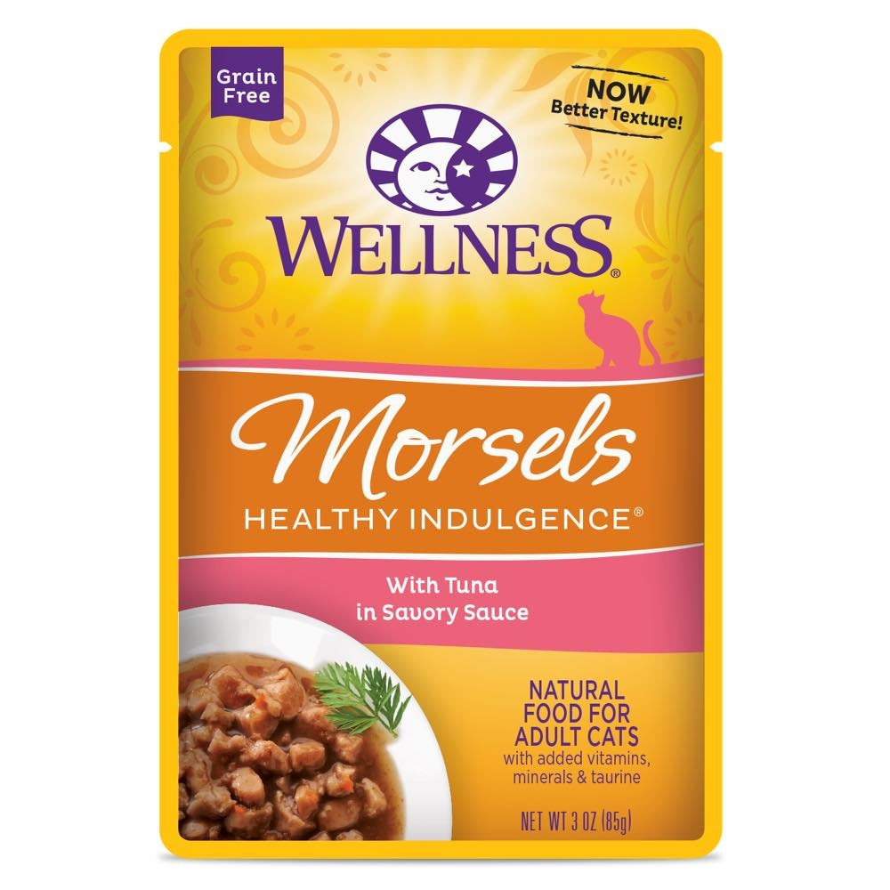 Wellness Healthy Indulgence Morsels Tuna In Sauce Grain-Free Pouch Cat Food 3oz