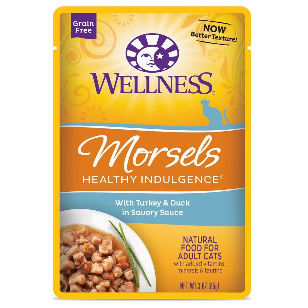 Wellness Healthy Indulgence Morsels Turkey & Duck In Sauce Grain-Free Pouch Cat Food 3oz
