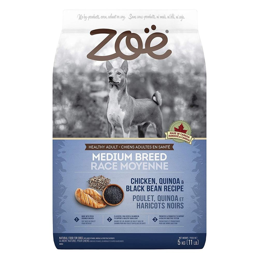 "Zoe Chicken, Quinoa & Black Bean Recipe Medium Breed Dry Dog Food 5kg"